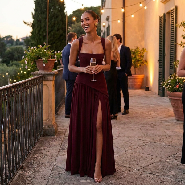 Zafira Sculpt Slit Maxi Dress