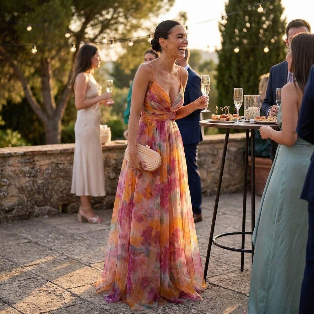 Valérie Sunset Flow Maxi Dress
