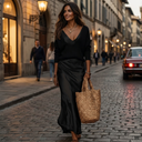 Aveline Satin Flow Midi Dress