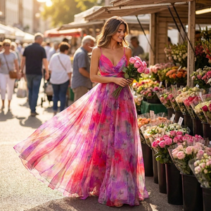 Valérie Sunset Flow Maxi Dress