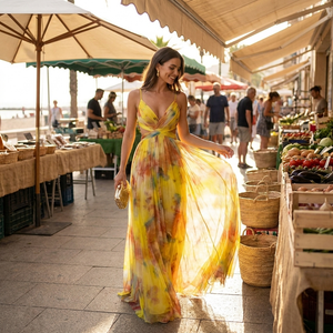 Valérie Sunset Flow Maxi Dress