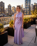 Aurélie Backless Satin Scarf Cocktail Dress
