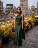 Aurélie Backless Satin Scarf Cocktail Dress