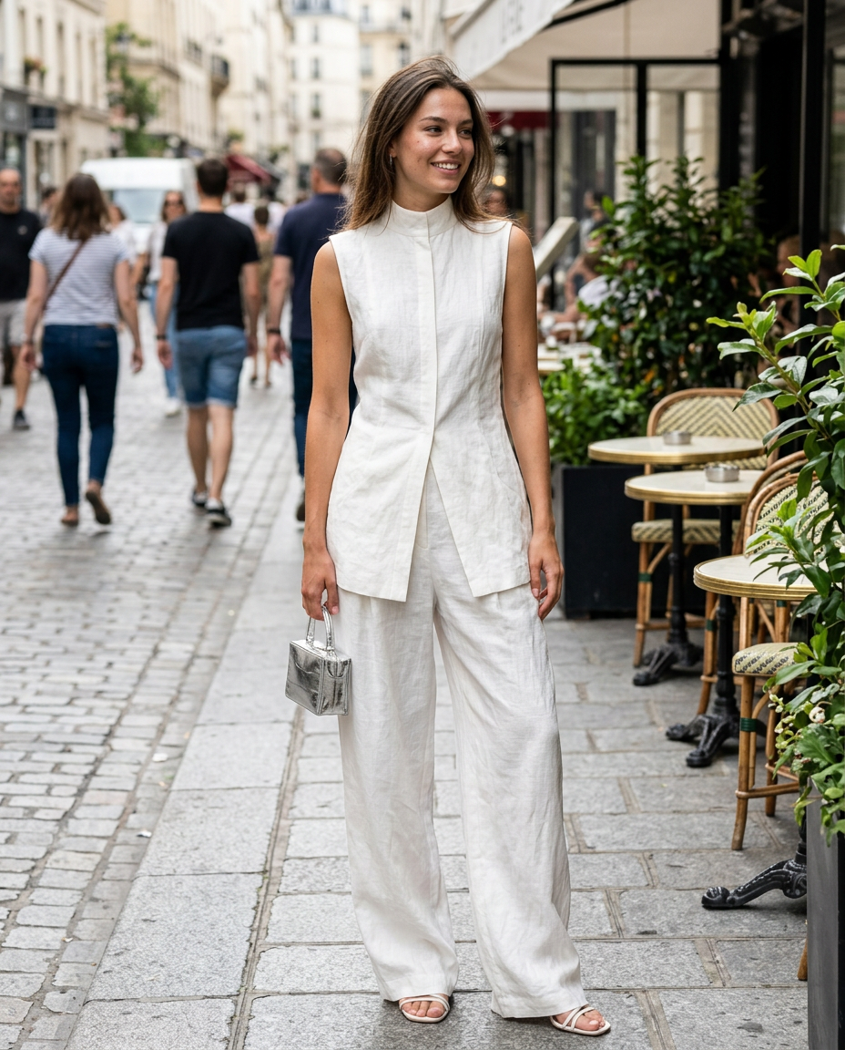 Solène Linen Wide Leg Set