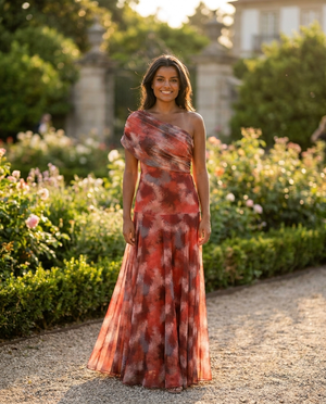 Estelle One-Shoulder Sheath Maxi Dress