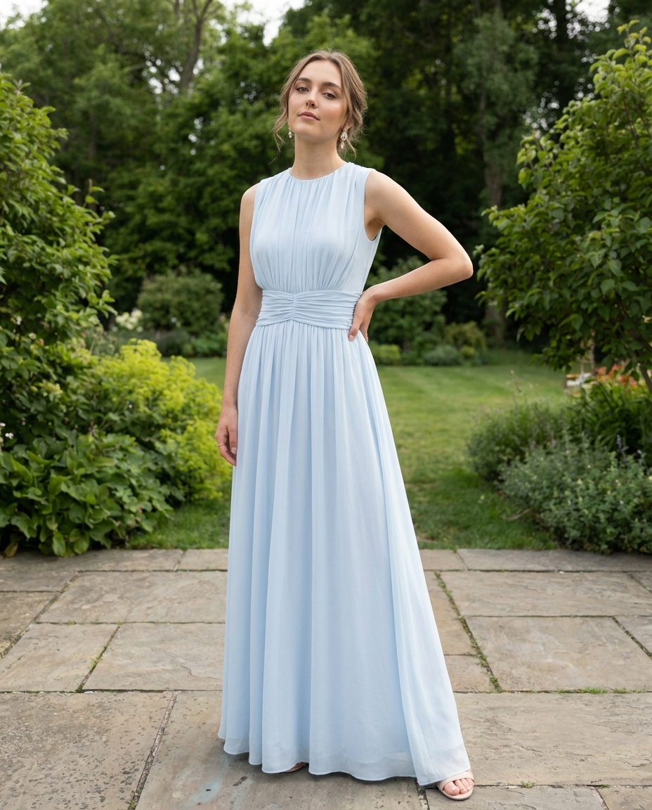 Florence Ruched A-Line Maxi Dress