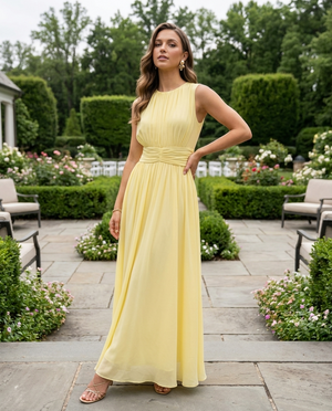 Florence Ruched A-Line Maxi Dress
