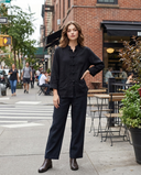 Camille Mandarin Collar Linen Blouse