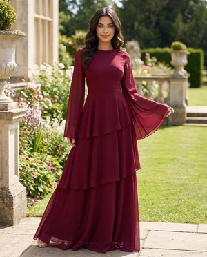 Delphine Tiered Bell Sleeve Maxi Dress