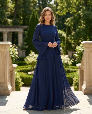 Delphine Tiered Bell Sleeve Maxi Dress
