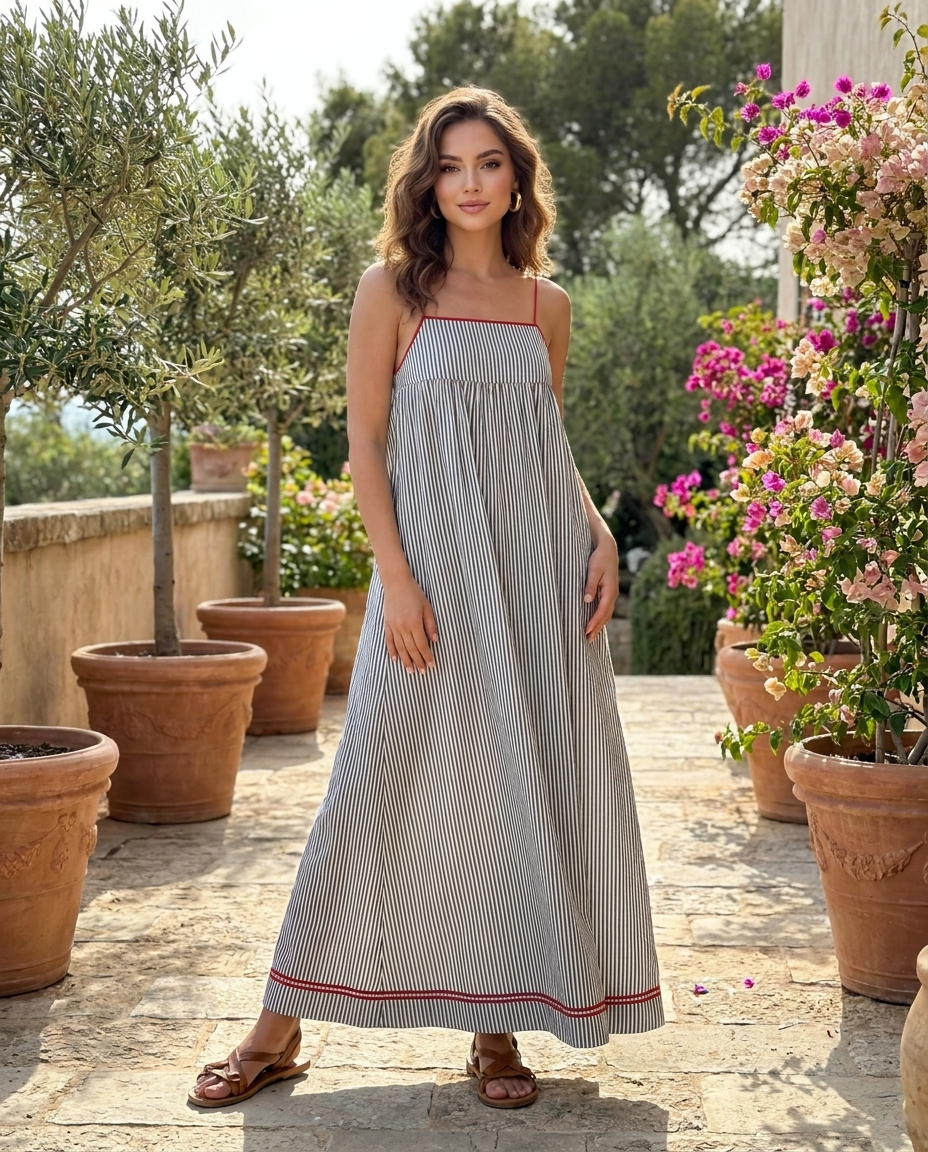 Vivette Striped Maxi Dress