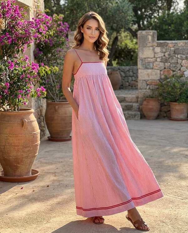 Vivette Striped Maxi Dress