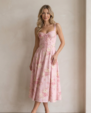 Joséphine Corset Bodice Midi Dress