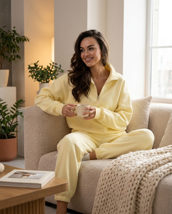 Noëlle Zip-Up Sweatshirt & Wide-Leg Jogger Co-Ord Set