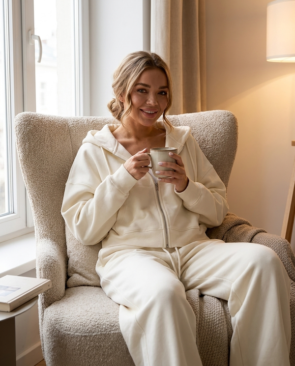 Coralie Oversized Full-Zip Hoodie & Wide-Leg Jogger Co-Ord Set