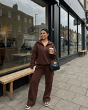 Marguerite Collared Sweatshirt & Wide-Leg Trouser Co-Ord Set