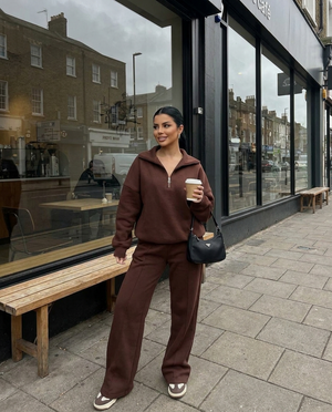 Marguerite Collared Sweatshirt & Wide-Leg Trouser Co-Ord Set