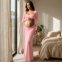 Léonie Square-Neck Bodycon Maternity Maxi Dress