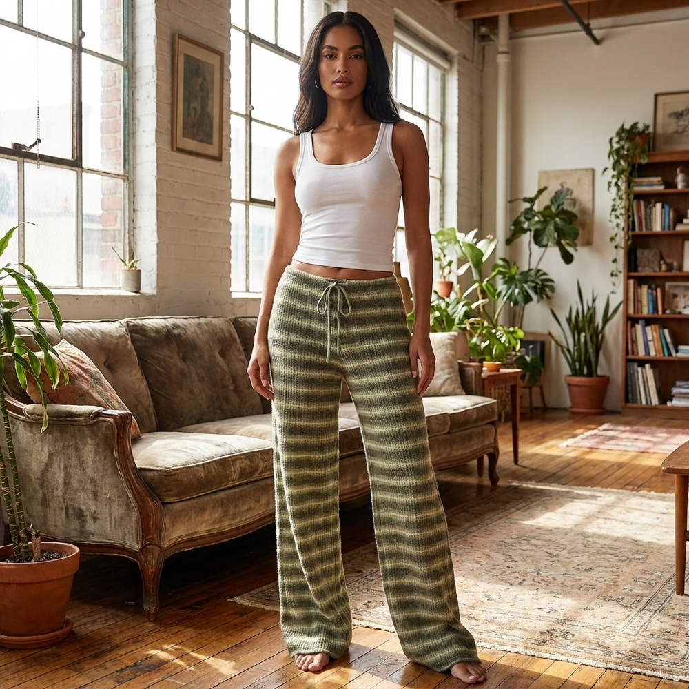 Lorraine Colour-Block Stripe Lounge Trousers