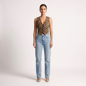 Léone Leopard Print V-Neck Vest