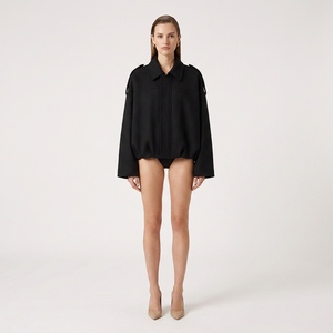Gaby Cropped Suede Bomber Jacket