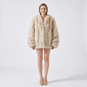 Margot Fluffy Faux Fox Fur Oversized Coat