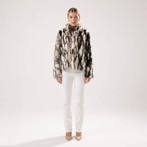 Aurore Animal Print Faux Fur Statement Coat
