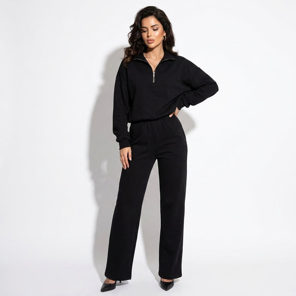 Marguerite Collared Sweatshirt & Wide-Leg Trouser Co-Ord Set