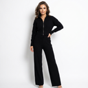 Solange Ribbed Zip-Up Cardigan & Wide-Leg Trouser Co-Ord Set