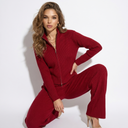 Solange Ribbed Zip-Up Cardigan & Wide-Leg Trouser Co-Ord Set