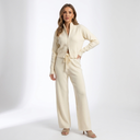 Solange Ribbed Zip-Up Cardigan & Wide-Leg Trouser Co-Ord Set