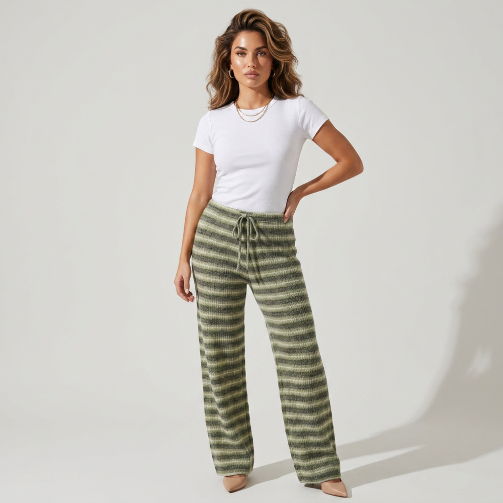 Lorraine Colour-Block Stripe Lounge Trousers