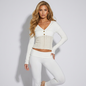 Geneviève Y2K Slim-Fit Long-Sleeve Crop Top