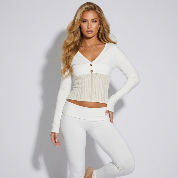 Geneviève Y2K Slim-Fit Long-Sleeve Crop Top