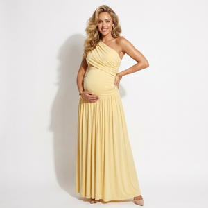 Amélie Asymmetric Maternity Maxi Dress