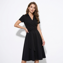Madeleine Collared Wrap Midi Dress