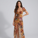 Isabelle Ruffled Chiffon Midi Dress