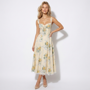 Joséphine Corset Bodice Midi Dress