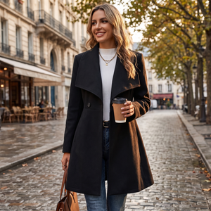 Meredith | Women's Open Front Shawl Collar Longline Jacket