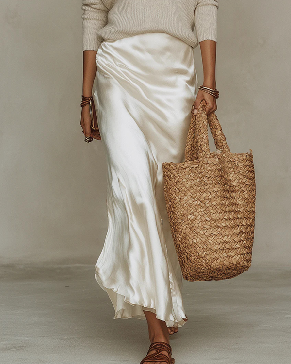 Aveline Satin Flow Midi Dress