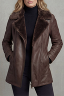 Elara Shearling Urban Leather Jacket