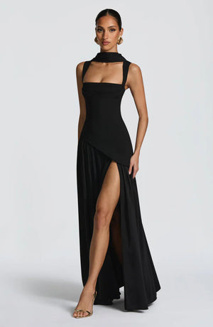 Zafira Sculpt Slit Maxi Dress