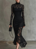 Éloise Black Lace Maxi Dress