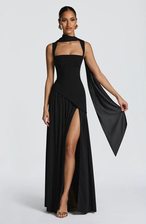 Zafira Sculpt Slit Maxi Dress