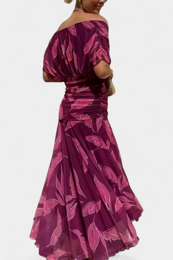 Amélie Blossom Heart-Neck Maxi Dress