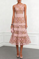 Noir Fleur Lace Midi Dress