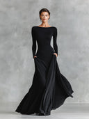 Noir Sculpted Maxi Dress