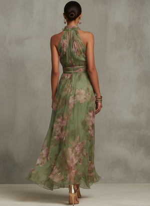 Seraphina Bloom Halter Maxi Dress