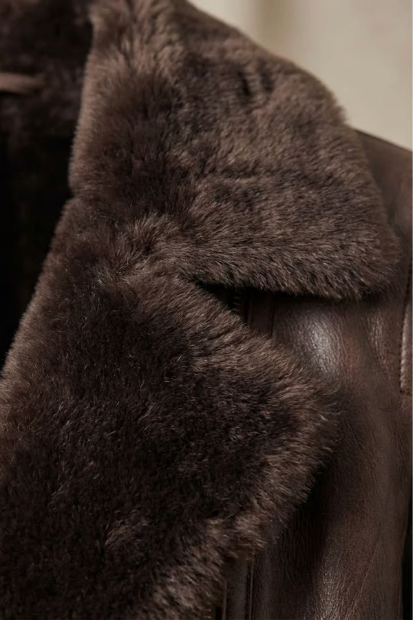 Elara Shearling Urban Leather Jacket