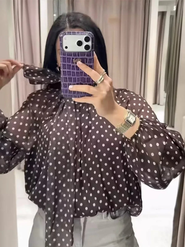 Colette Polka Tie Blouse